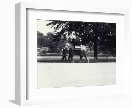 Asian Elephant 'Jessie' Giving a Ride to Two Ladies and a Child-Frederick William Bond-Framed Photographic Print