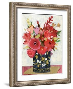 Asian Floral Gold Mat-Sharon Montgomery-Framed Art Print