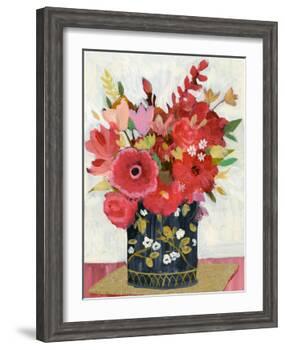 Asian Floral Gold Mat-Sharon Montgomery-Framed Art Print
