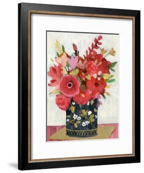 Asian Floral Gold Mat-Sharon Montgomery-Framed Art Print