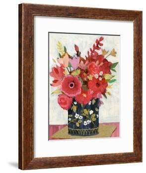 Asian Floral Gold Mat-Sharon Montgomery-Framed Art Print