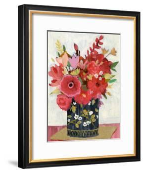 Asian Floral Gold Mat-Sharon Montgomery-Framed Art Print