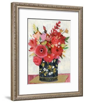 Asian Floral Gold Mat-Sharon Montgomery-Framed Art Print