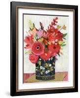 Asian Floral Gold Mat-Sharon Montgomery-Framed Art Print