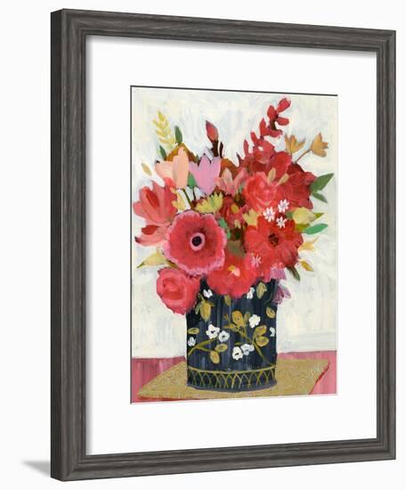 Asian Floral Gold Mat-Sharon Montgomery-Framed Art Print