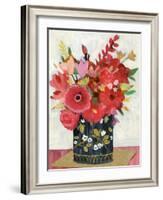 Asian Floral Gold Mat-Sharon Montgomery-Framed Art Print