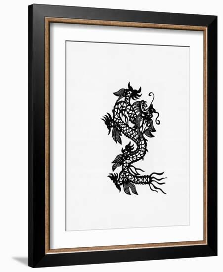 Asian Illustration of a Dragon-null-Framed Giclee Print