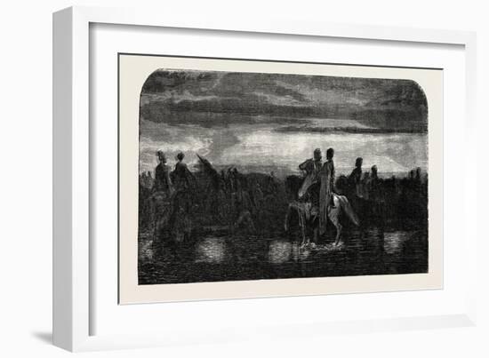 Asian Turkish Cavalry Crossing a Ford, 1855-Alexandre Gabriel Decamps-Framed Giclee Print