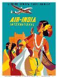 Air India - London, Geneva, Cairo, Bombay - Vintage Airline Travel Poster, 1950-Asiart-Art Print
