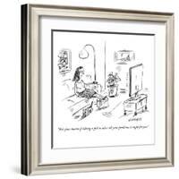 "Ask your doctor if taking a pill to solve all your problems is right for ?" - New Yorker Cartoon-David Sipress-Framed Premium Giclee Print