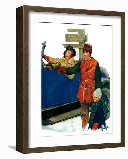 "Asking Directions,"January 9, 1932-Ellen Pyle-Framed Giclee Print