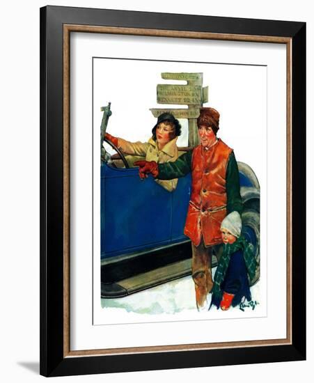 "Asking Directions,"January 9, 1932-Ellen Pyle-Framed Giclee Print