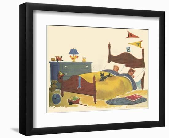 Asleep In Bed-Tom Sinnickson-Framed Art Print