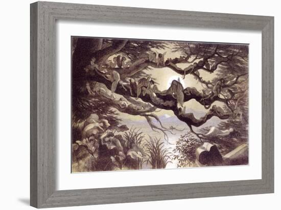 Asleep in the Moonlight, London, England, 1870-Richard Doyle-Framed Giclee Print