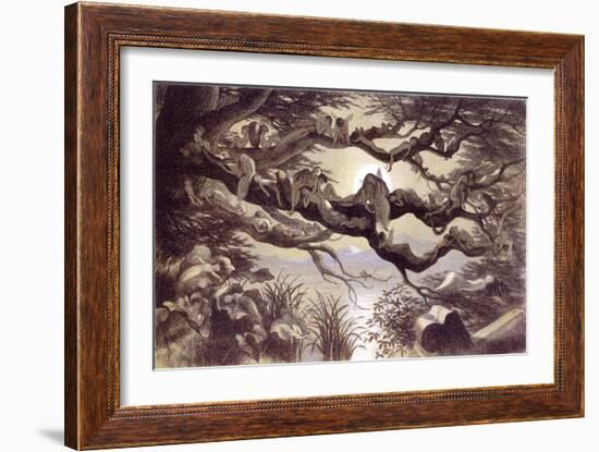 Asleep in the Moonlight, London, England, 1870-Richard Doyle-Framed Giclee Print