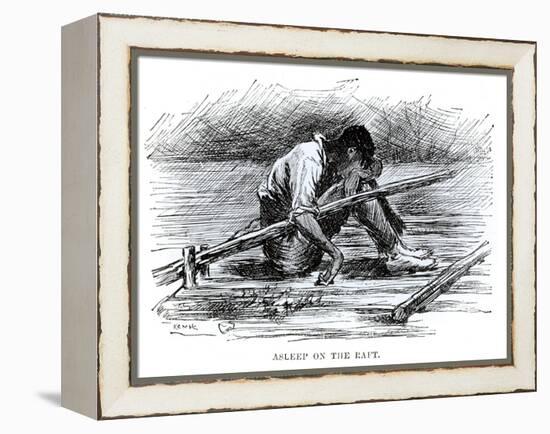 Asleep on the Raft, Illustration from 'The Adventures of Huckleberry Finn', by Mark Twain-Edward Windsor Kemble-Framed Premier Image Canvas