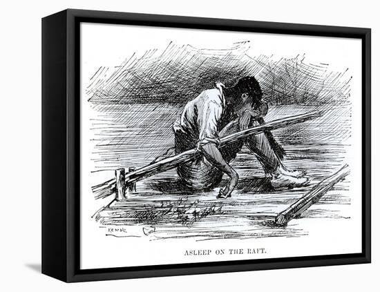 Asleep on the Raft, Illustration from 'The Adventures of Huckleberry Finn', by Mark Twain-Edward Windsor Kemble-Framed Premier Image Canvas