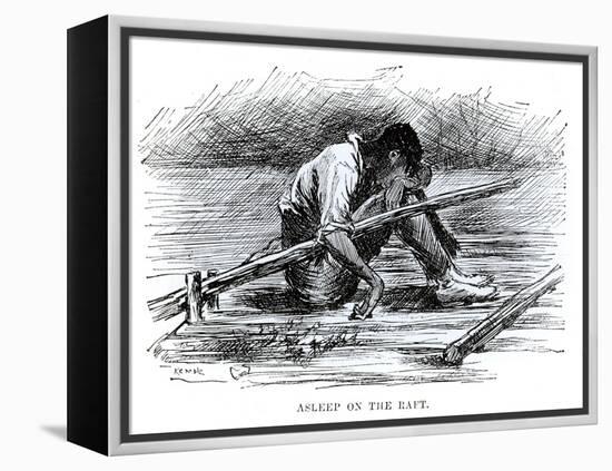 Asleep on the Raft, Illustration from 'The Adventures of Huckleberry Finn', by Mark Twain-Edward Windsor Kemble-Framed Premier Image Canvas