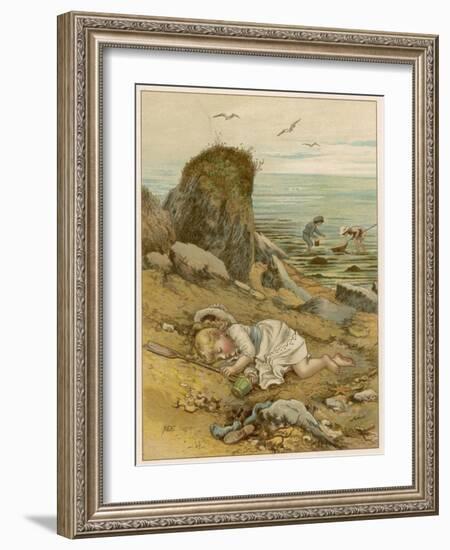 Asleep on the Shore-M Ellen Edwards-Framed Art Print