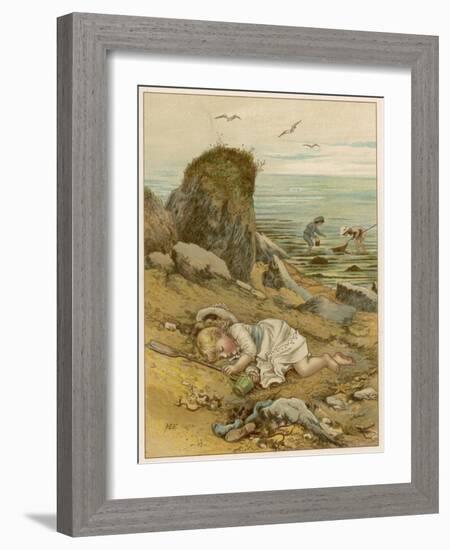 Asleep on the Shore-M Ellen Edwards-Framed Art Print