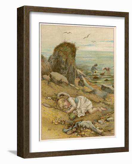Asleep on the Shore-M Ellen Edwards-Framed Art Print