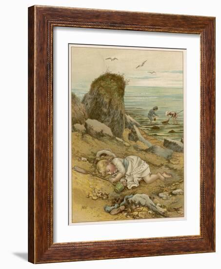 Asleep on the Shore-M Ellen Edwards-Framed Art Print