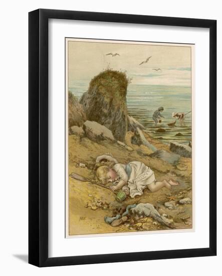 Asleep on the Shore-M Ellen Edwards-Framed Art Print