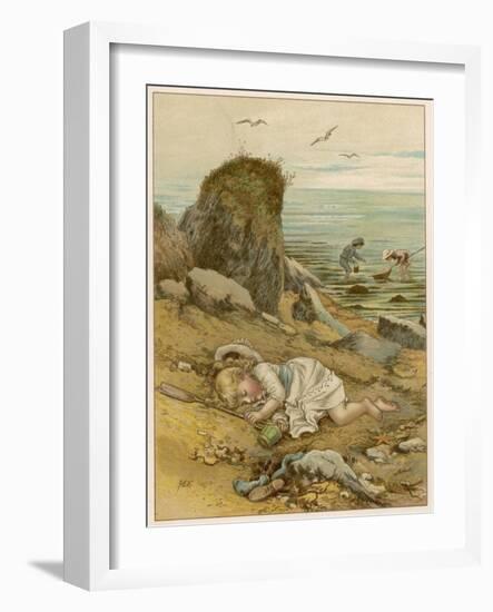 Asleep on the Shore-M Ellen Edwards-Framed Art Print