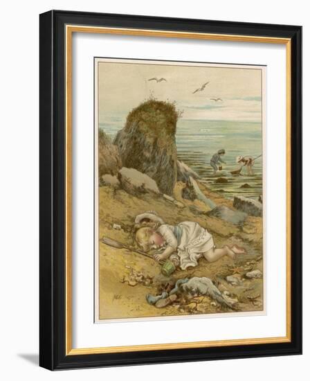 Asleep on the Shore-M Ellen Edwards-Framed Art Print