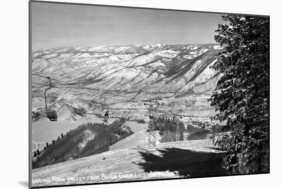 Aspen, Colorado - Aspen Chair Lift View of Roaring Fork Valley-Lantern Press-Mounted Art Print