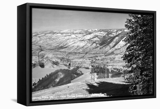 Aspen, Colorado - Aspen Chair Lift View of Roaring Fork Valley-Lantern Press-Framed Stretched Canvas