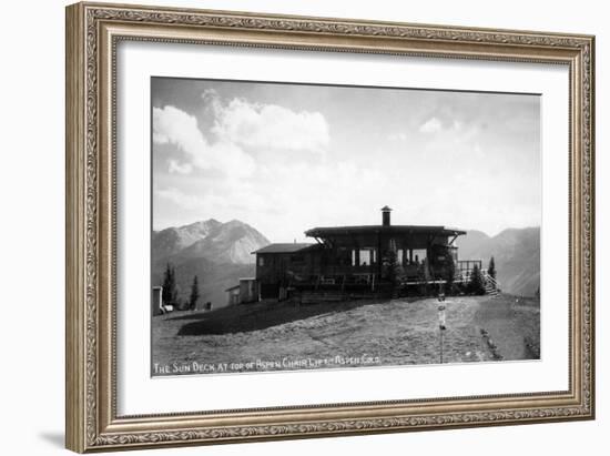 Aspen, Colorado - Sun Deck atop the Chair Lift-Lantern Press-Framed Art Print