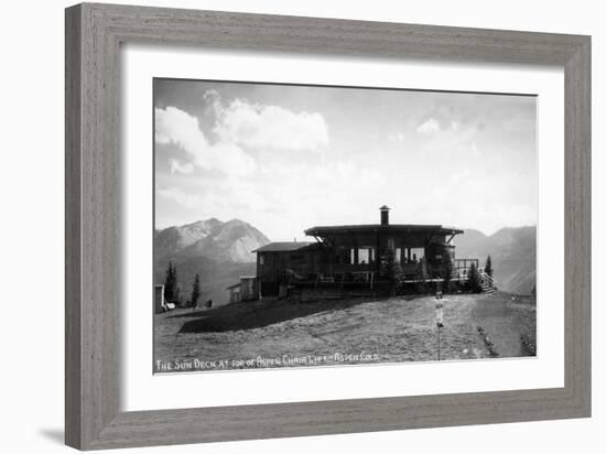 Aspen, Colorado - Sun Deck atop the Chair Lift-Lantern Press-Framed Art Print