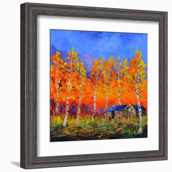 Aspen Trees in Autumn-Pol Ledent-Framed Art Print