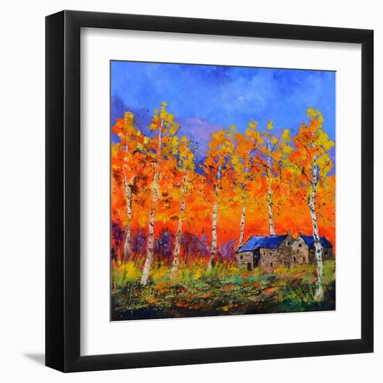 Aspen Trees in Autumn-Pol Ledent-Framed Art Print