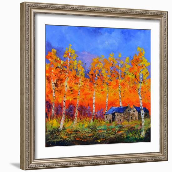 Aspen Trees in Autumn-Pol Ledent-Framed Art Print