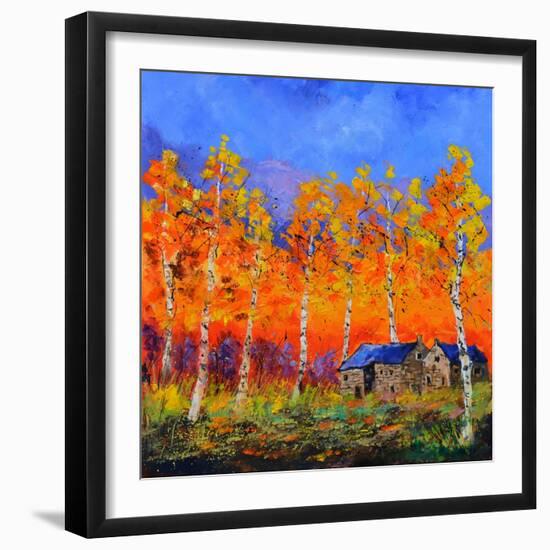 Aspen Trees in Autumn-Pol Ledent-Framed Art Print