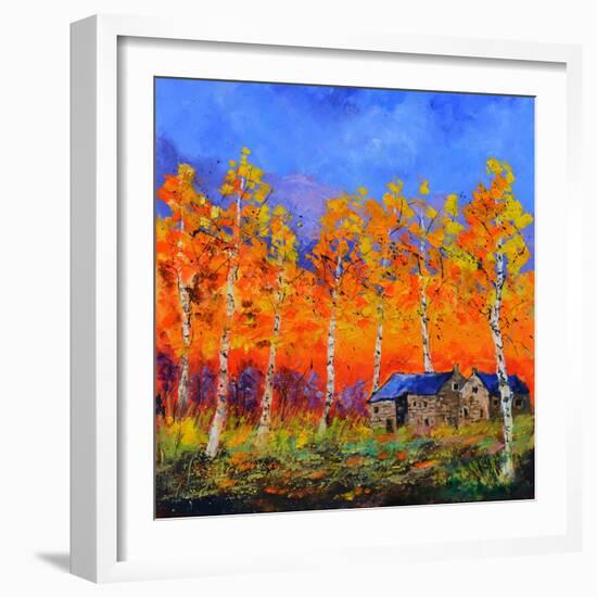 Aspen Trees in Autumn-Pol Ledent-Framed Art Print