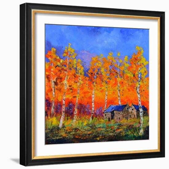 Aspen Trees in Autumn-Pol Ledent-Framed Art Print