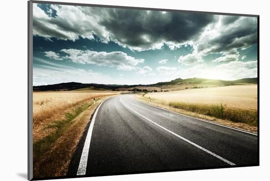 Asphalt Road in Tuscany Italy-Iakov Kalinin-Mounted Photographic Print