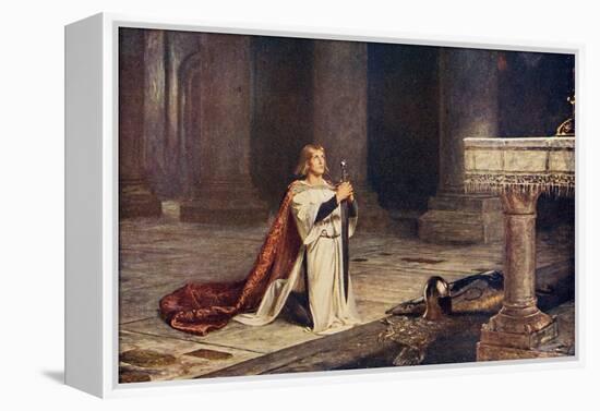 Aspirant Knight Keeping Vigil of Arms for Entry into Knighthood, Illustration from 'Romance and…-John Pettie-Framed Premier Image Canvas