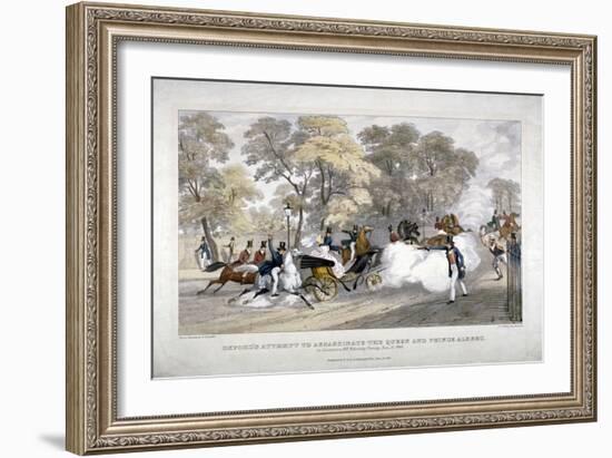 Assassination Attempt Against Queen Victoria, Constitution Hill, Westminster, London, 1840-JR Jobbins-Framed Giclee Print