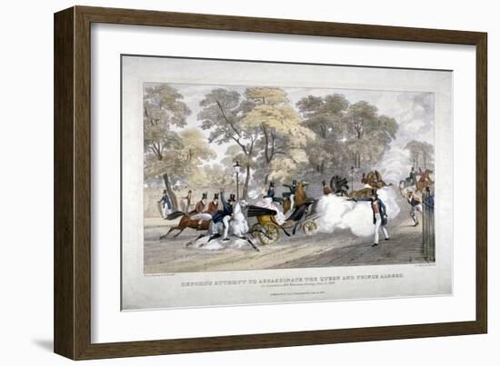 Assassination Attempt Against Queen Victoria, Constitution Hill, Westminster, London, 1840-JR Jobbins-Framed Giclee Print