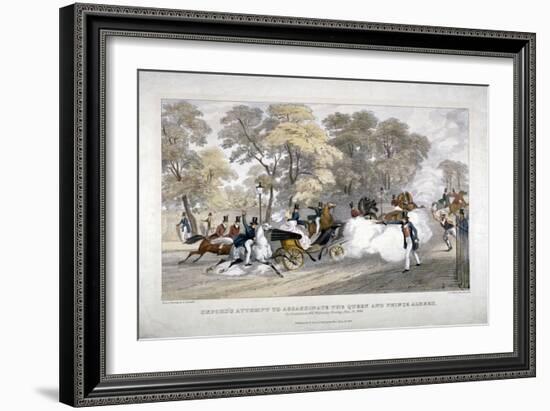 Assassination Attempt Against Queen Victoria, Constitution Hill, Westminster, London, 1840-JR Jobbins-Framed Giclee Print