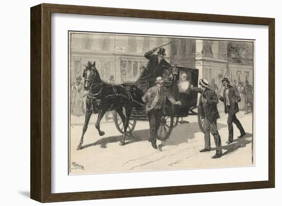 Assassination attempt on Francesco Crispi by the anarchist Lega, 1894-Italian School-Framed Giclee Print