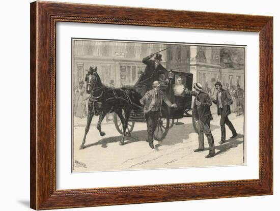 Assassination attempt on Francesco Crispi by the anarchist Lega, 1894-Italian School-Framed Giclee Print