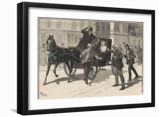 Assassination attempt on Francesco Crispi by the anarchist Lega, 1894-Italian School-Framed Giclee Print