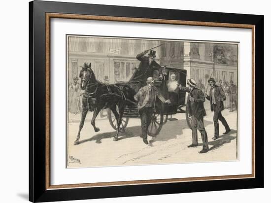 Assassination attempt on Francesco Crispi by the anarchist Lega, 1894-Italian School-Framed Giclee Print