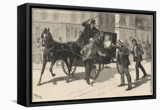 Assassination attempt on Francesco Crispi by the anarchist Lega, 1894-Italian School-Framed Premier Image Canvas