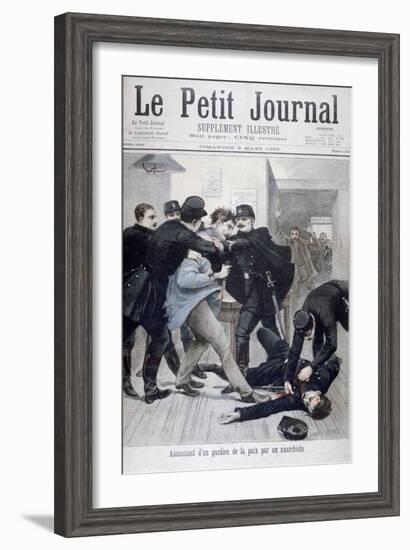 Assassination of a Policeman by an Anarchist, 1895-Lionel Noel Royer-Framed Giclee Print